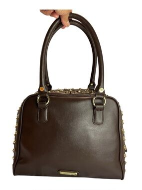 Steve Madden Dark Brown Studded Satchel